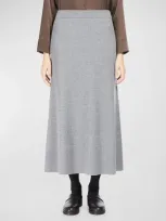 Max Mara Agile Wool Sweater Skirt In Light Grey