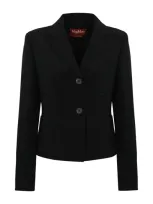 Max Mara Studio Single Breasted Cropped Jacket In Black