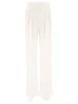 Max Mara Bridal Silk Chiffon Trousers In White