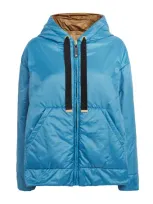 Max Mara Cameluxe Hooded Puffer Jacket In Blue