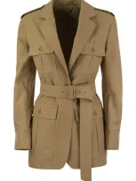 Max Mara Belted Long In Beige