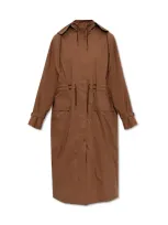 Max Mara Drawstring Parka In Brown