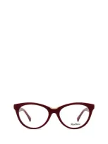 Max Mara Eyeglasses In Shiny Dark Red