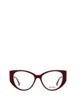 Max Mara Eyeglasses In Shiny Dark Red