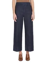 Max Mara High Rise Denim Trousers In Midnight Blue