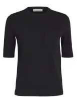 Max Mara Knitted T-shirt In Black