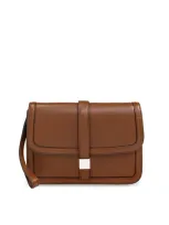 Max Mara Smooth Leather Clutch In Brown