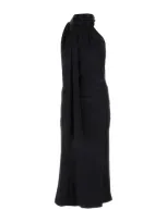 Max Mara 'moli' Silk Satin Midi Dress In Black