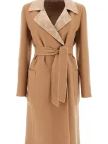 Max Mara Reversible Belted Coat In Beige