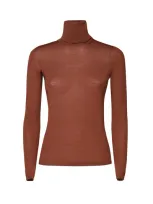 Max Mara Saluto Turtleneck Sweater In Rust