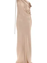 Max Mara "silk Satin Opera Dress" In Pink