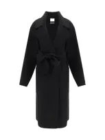 Max Mara Sportmax Veleno Coat In Nero