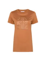 Max Mara Taverna Cotton T-shirt In Brown