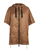 Max Mara Water-repellent Fabric Cape In Brown