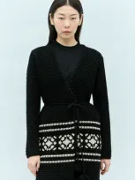 Max Mara Women Wool And Cashmere Cardigan In Black