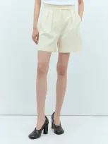 Max Mara Wool Canvas Shorts In Multicolor