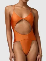 Mbm Swim Azure One-piece Swimsuit In Burnt Orange