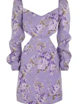 Mc2 Saint Barth Jara - Mini Dress With Flowers In Lilac