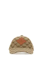 Mcm Monogram Logo Patch Baseball Cap In Beige