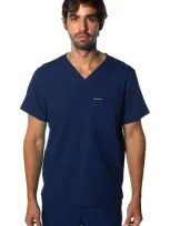 Members Only Brighton 3-pocket Scrub Top In Navy