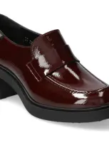 Mephisto Pamelia Patent Leather Loafer Pump In Oxblood