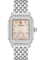 Michele Deco Mid Diamond Bracelet Watch, 31mm In Silver