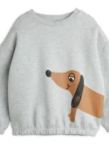 Mini Rodini Kids' Dog Organic Cotton Graphic Sweatshirt In Grey