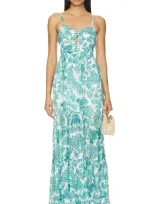 Minkpink Alessia Dress In Blue & Green Floral