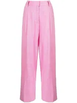 Mira Mikati High-waisted Pleated Trousers In Pink