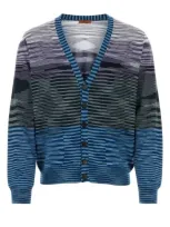 Missoni Man Embroidered Wool Cardigan In Multicolor