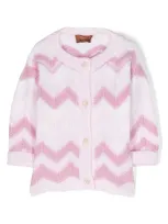 Missoni Babies' Zigzag Wool Top In Pink