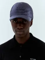 Miu Miu Denim Baseball Cap In Navy