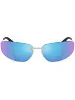 Miu Miu Oval-frame Sunglasses In Silber