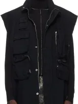 Mm6 Maison Margiela Black Pocket Denim Vest In 900 Black