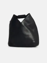 Mm6 Maison Margiela 'japanese' Black Leather Bucket Bag