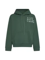 Mm6 Maison Margiela Numbers-motif Cotton Hoodie In Green