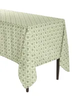 Moda Domus Lily Of The Valley Printed Linen Tablecloth In Green