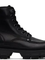 Moncler Black Hevea City Ankle Boots In 999 - Black