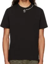 Moncler Grenoble Neck Branding Cotton T Shirt In Black