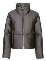 Moncler Bonnelles Tech Down Jacket In Anthracite