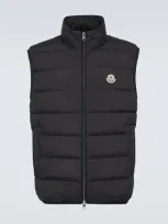 Moncler Contrin Down Vest In Black