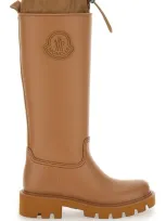 Moncler Kickstream High Rain Boots In Brown