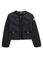 Moncler Kids' Nubia Mixed Media Jacket In Blue Navy