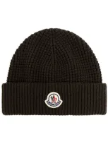 Moncler Logo-appliqué Beanie In 绿色