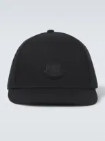 Moncler Logo Baseball Cap In Black