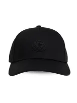 Moncler Logo Patch Baseball Cap In Black