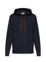 Moncler Logo Patch Drawstring Hoodie In Navy