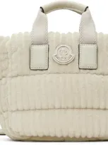 Moncler Off-white Micro Caradoc Tote In Neutrals