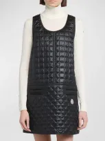 Moncler Quilted Mini Dress In Black