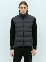 Moncler Padded Hooded Cardigan In Black